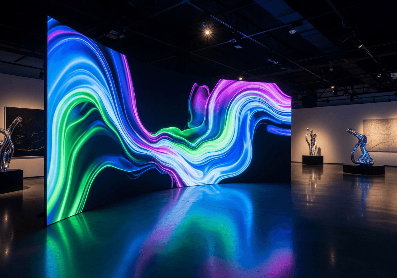 Une image d'une Écran LED dans un batiments